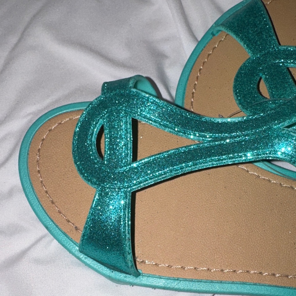 Teal Strappy Sandals‎ Sz 5/6 women’s - Picture 3 of 3